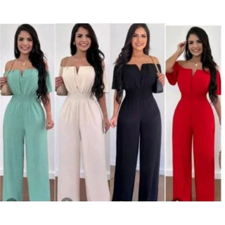 macacao ciganinha ombro a ombro pantalona aro v em duna duna