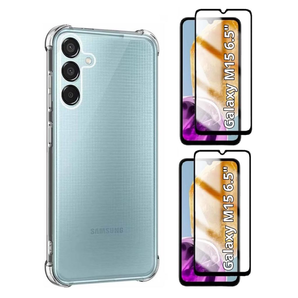 Capa Capinha Case + 2 Películas de Vidro 3D para Samsung Galaxy M15 6.5"