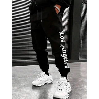 Calça Moletom Jogger Los Angeles Street Estilo Oversized Masculina Caimento Perfeito