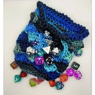 Bolsa de dados RPG - [Waves] - feito à mão- crochê-