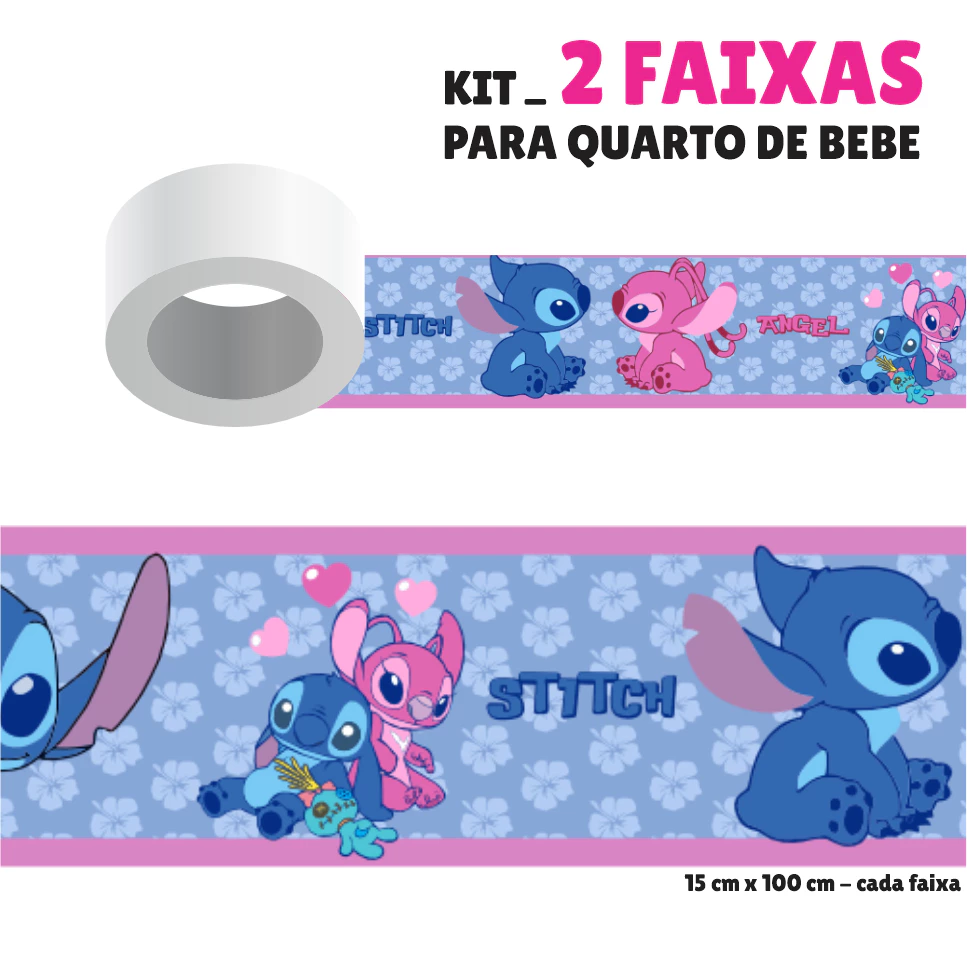Faixa Adesiva para Quarto Parede STITCH
