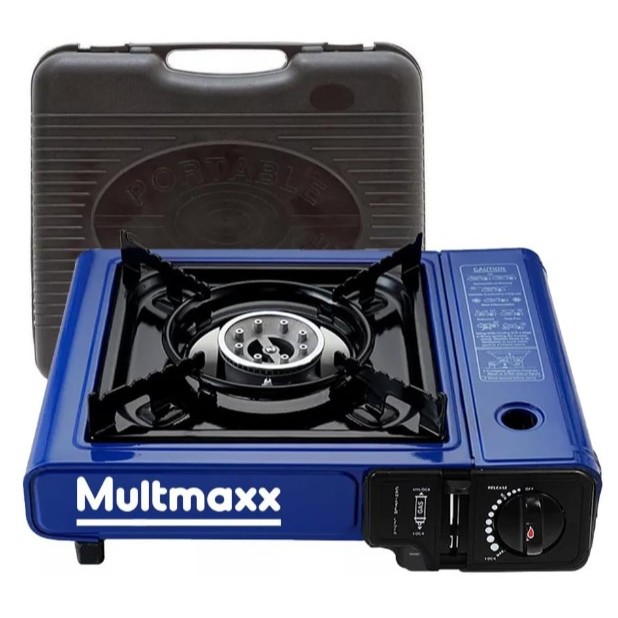 Fogareiro Portátil Camping Multmaxx GLP Aço Esmaltado Azul