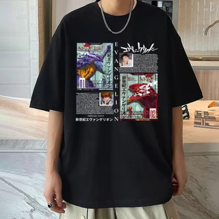 Camisa camiseta básica streetwear "Eangelion eva 01 & 02 texto colorido"