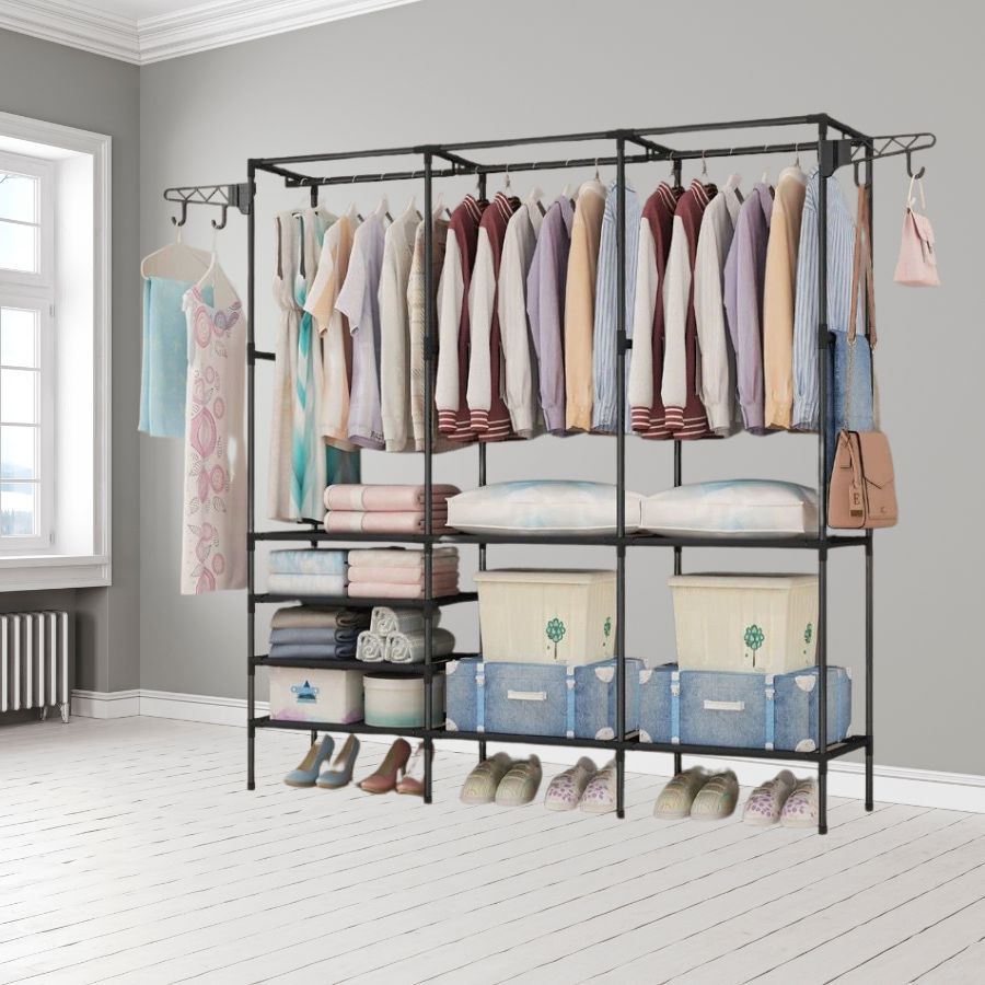 Estante Cabideiro Arara Guarda Roupas Sapateira Rack Organizadora