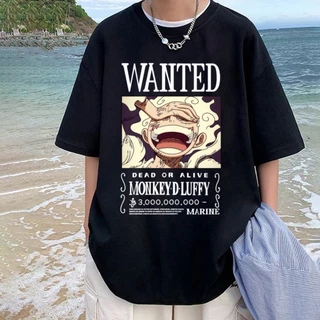Camisa camiseta básica streetwear "monkey d luffy wanted poster"