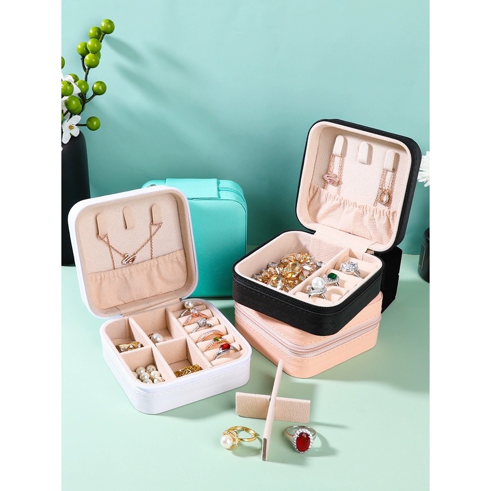 Organizador Porta Joias Bolsa Anel Colar Portátil Viagem Armazenamento de Brinco Bijuteria Com Ou Sem Ziper - Envio Imediato