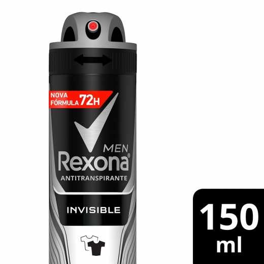 Desodorante Antitranspirante Rexona Aerosol Masculino Invisible 150ml