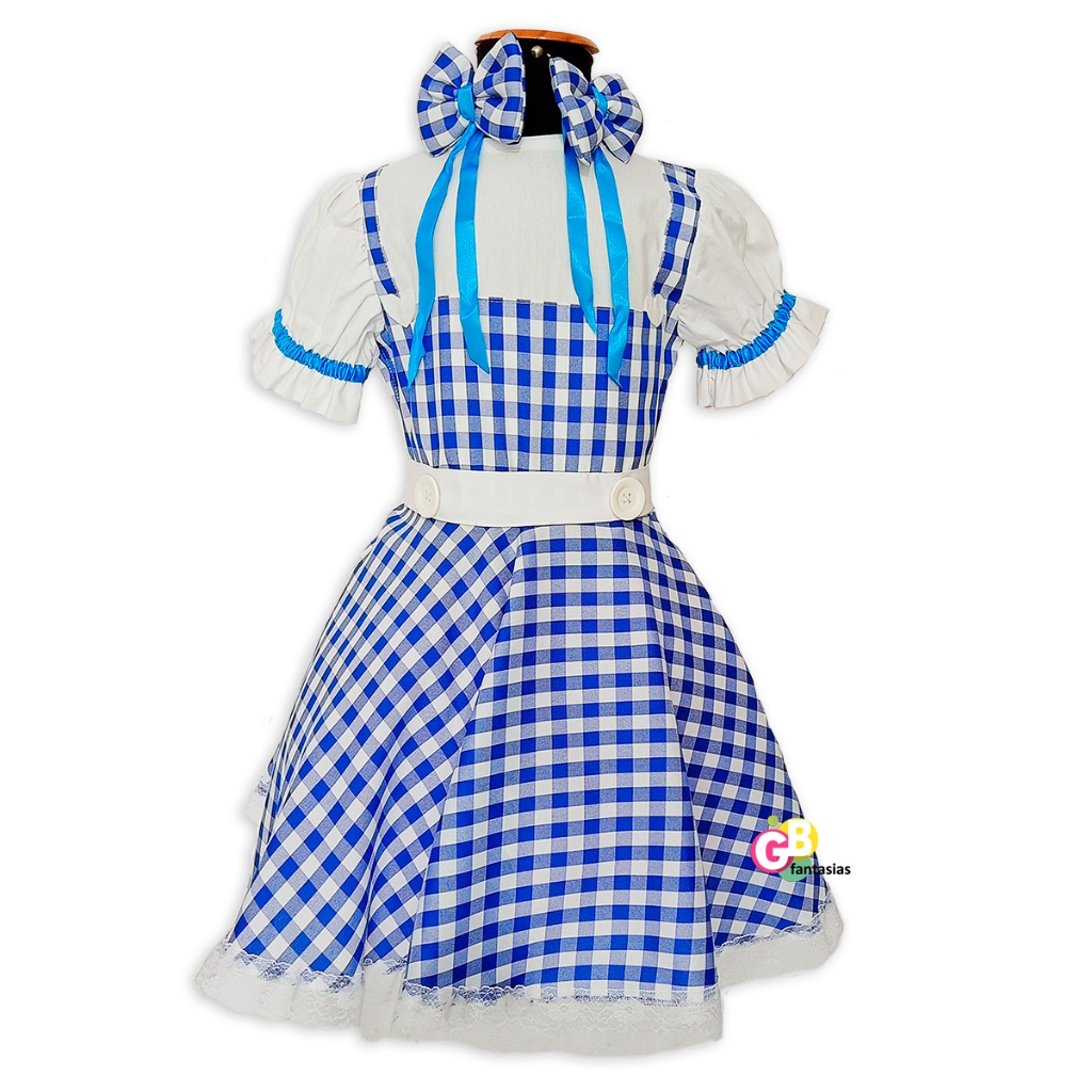 FANTASIA DOROTHY MAGICO DE OZ VESTIDO AZUL INFANTIL/JUVENIL (1 a 14
