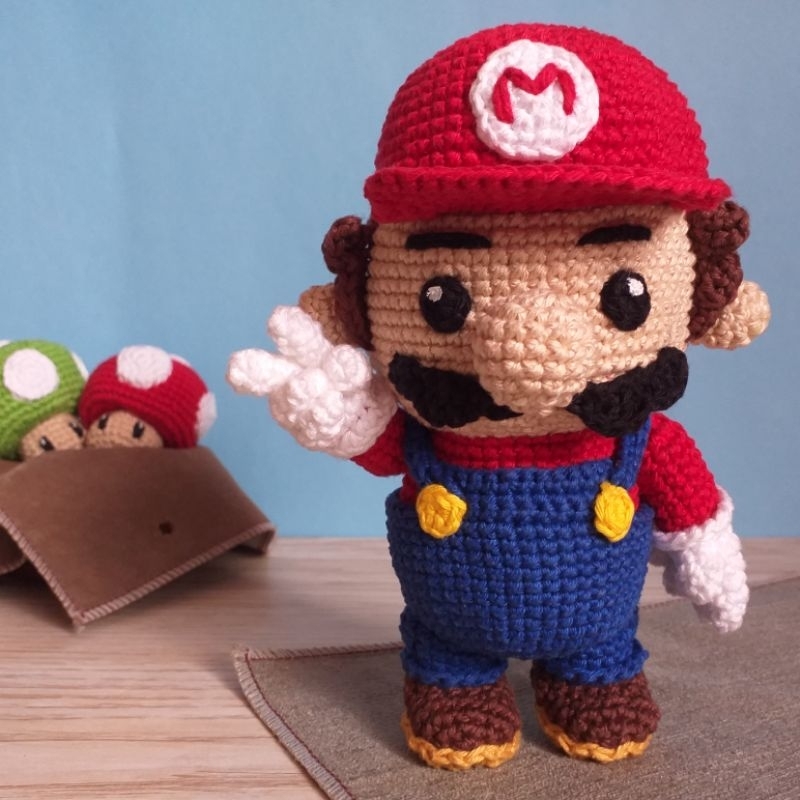 Mario de amigurumi | crochê | Super Mario Bros | Shopee Brasil
