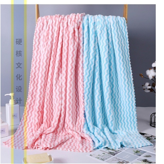 Conjunto de toalha/toalha de banho de veludo coral macio e absorvente--0850