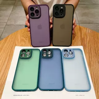 FS05 - Capa Capinha Premium Fosca Anti Impacto para IPhone 11 12 13 14 15 Pro Max Plus Borda Silicone
