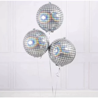 kit 10/20/30 Balão Globo Metalizado 4D 22 Polegadas Festa Decoração Discoteca Balada Decoração para Festa de Aniversário