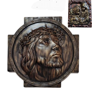 Quadro Jesus Cristo 3D em Gesso 41cm x 41cm
