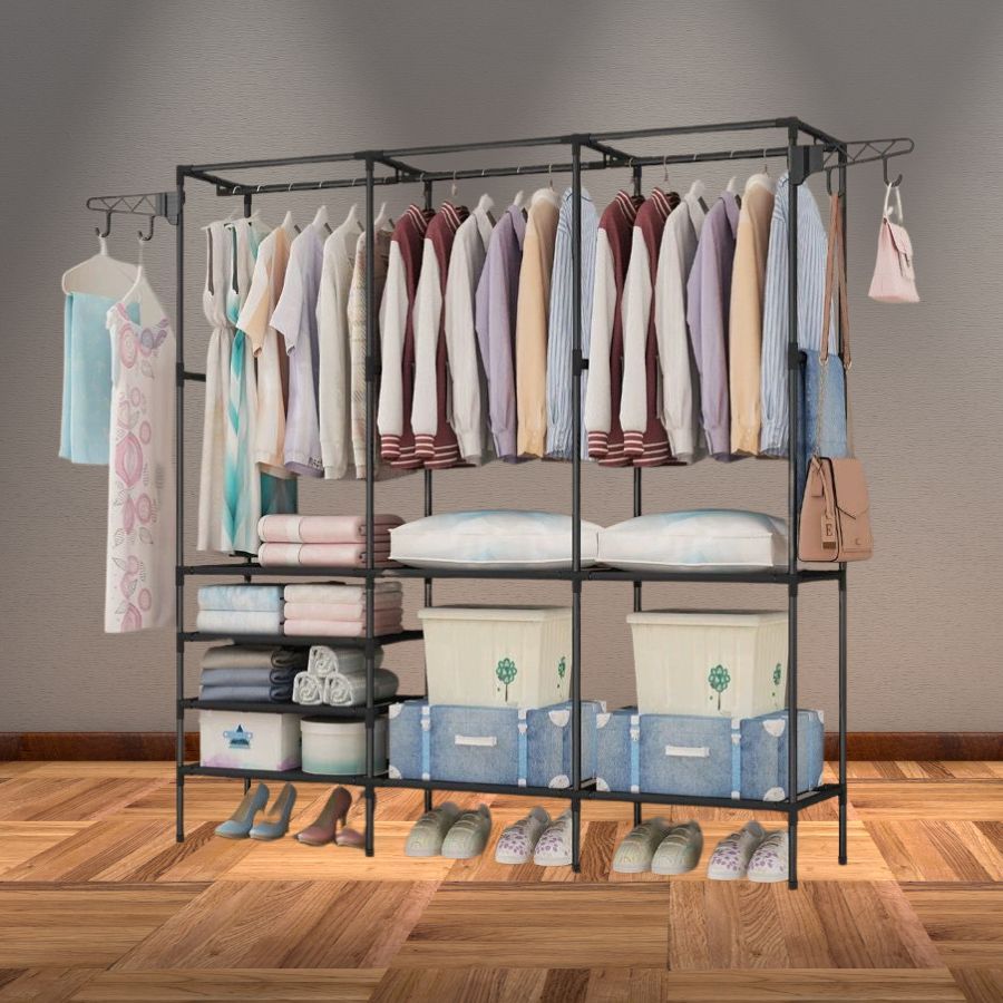 Arara Cabideiro Closet Solteiro e Casal Organizador de Roupas