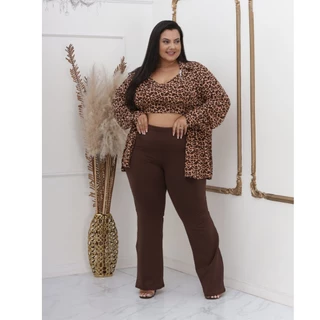 Calça Flare Plus Size Calça Bailarina Calça Feminina Calça Plus