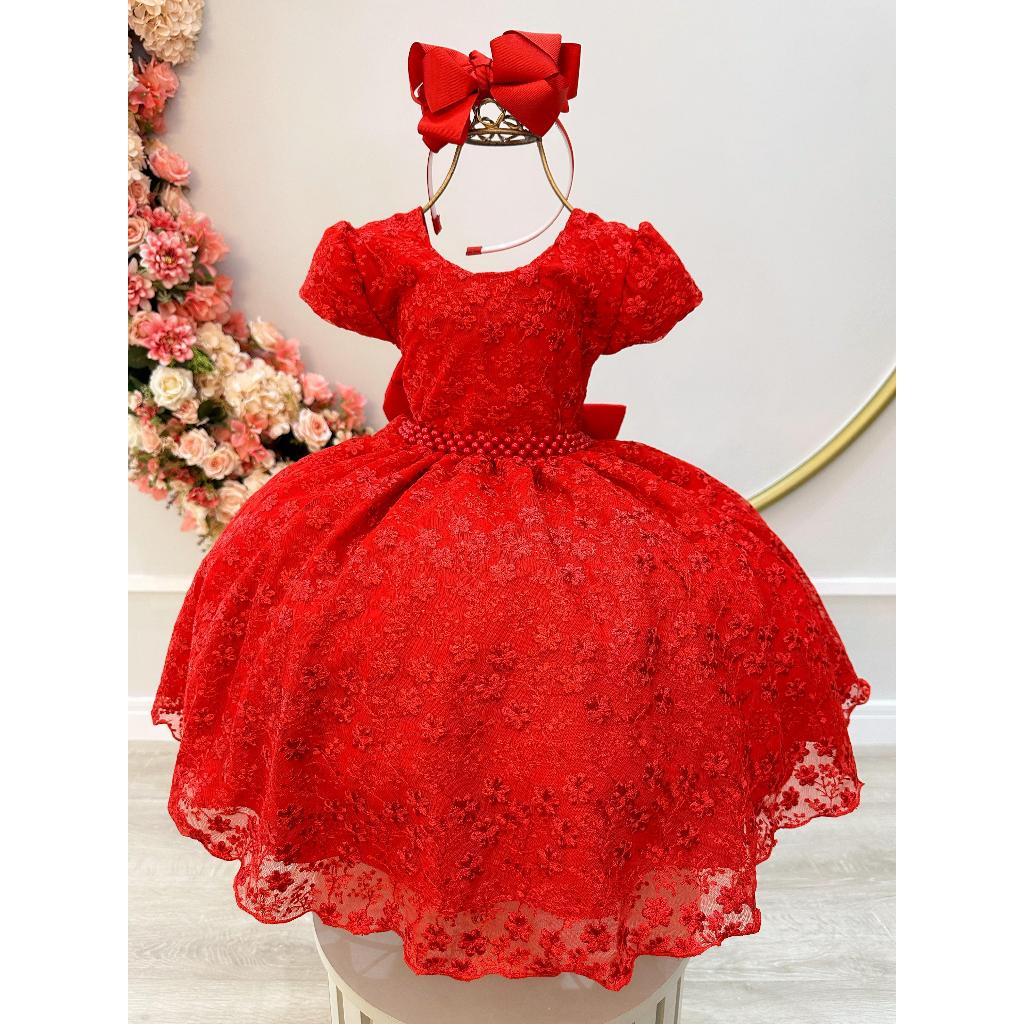 Vestido Infantil Vermelho Minnie Princesa Elena de Avalor Chapeuzinho ...