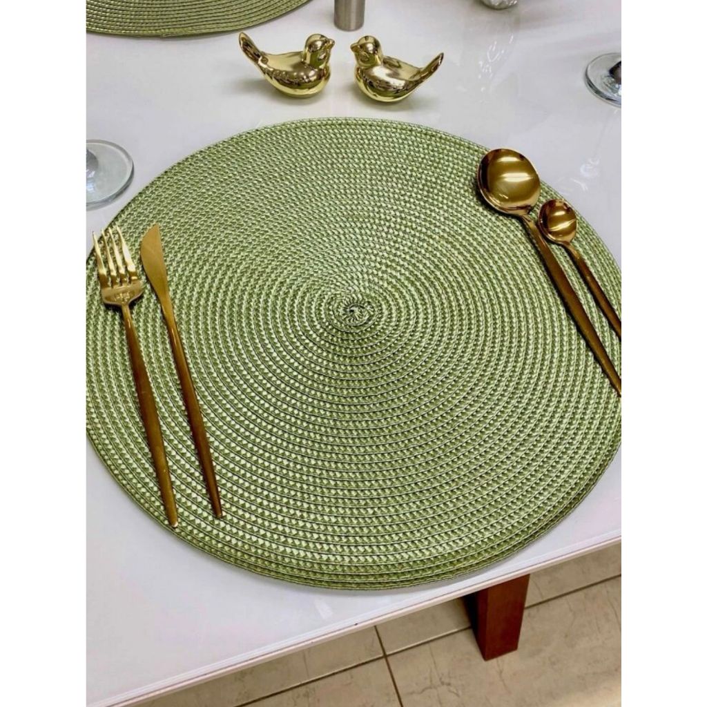 Jogo americano 6 unidades sousplat redondo luxuoso 38 cm diversas cores pra mesa posta