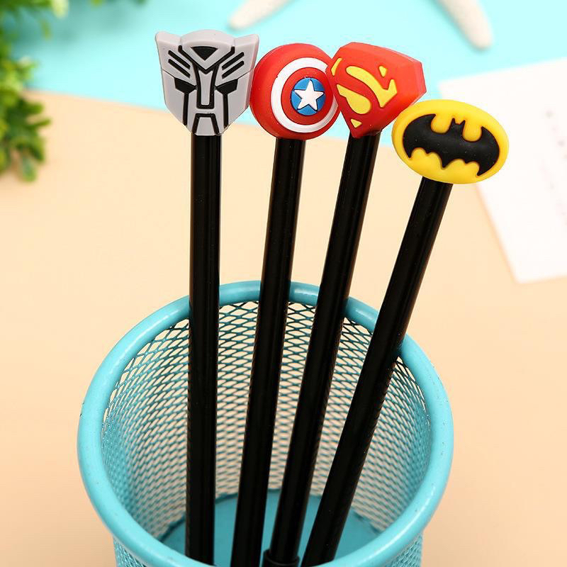 4 Peças Canetas Periféricos criativos do Superman material escolares/caneta ponta fina/lembrancinha aniversario/escritorio uso/presentes