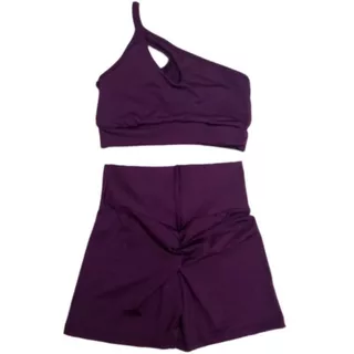 Conjunto Academia Fitness Short e Top Feminino Empina Levanta Bumbum