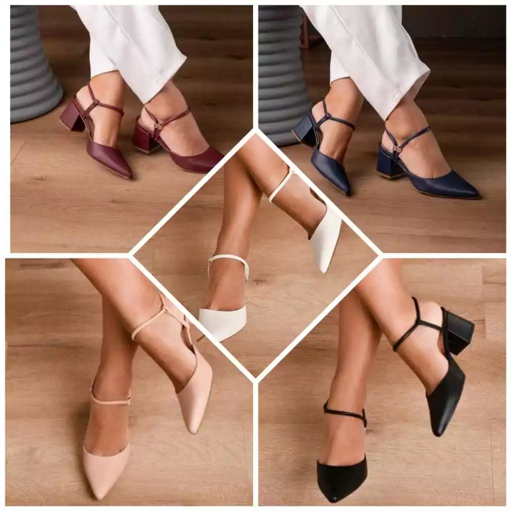 Sapato Feminino Scarpin Sapatilha Bico Fino Traseiro Aberta Salto Luxo Formal Gospel Evangelico