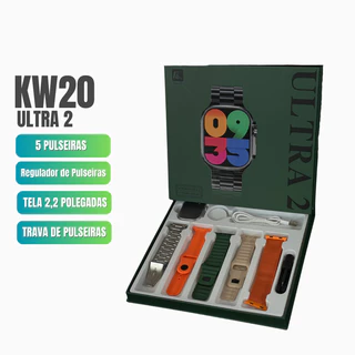 Smartwatch kw 20 ultra 2 49mm | kit com 5 puseiras | trava de pulseiras| nível amoled