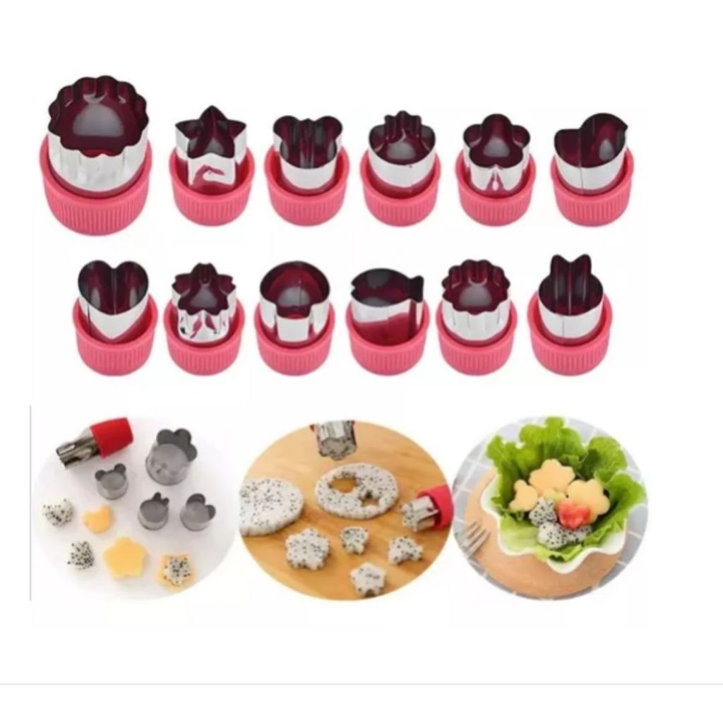 Kit 12 Moldes Pequenos Inox P/ Legumes Frutas Massas