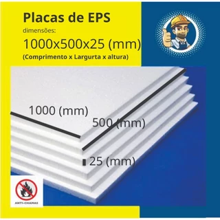 10 Placas de Isopor/EPS com 25mm espessura