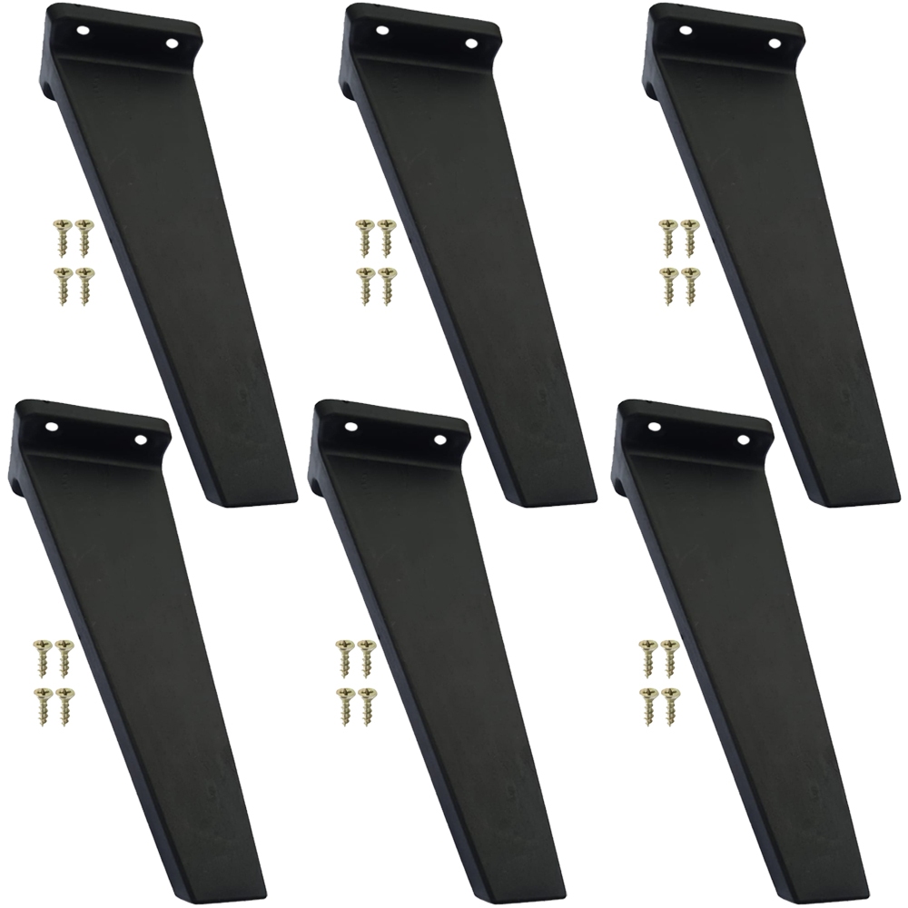6 un Pe Retro Quadrado Para Moveis Rack De 17cm Preto