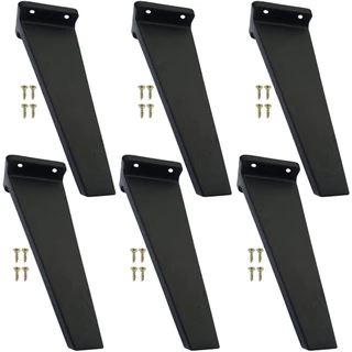 6 un Pe Retro Quadrado Para Moveis Rack De 17cm Preto