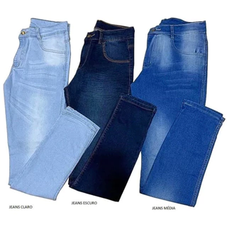 Kit 3 Calças Jeans Masculina Slim Original Elastano - Oferta de Hoje