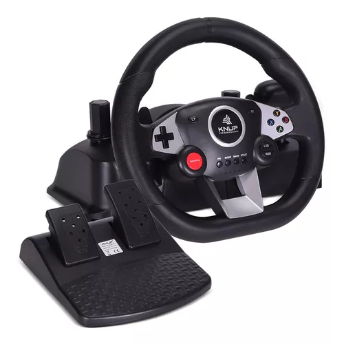 Volante Gamer Knup Pro Gaming Gears, 10 Botões, Joystick/Vibração, Experiência Imersiva Wadjet - Kp-5816