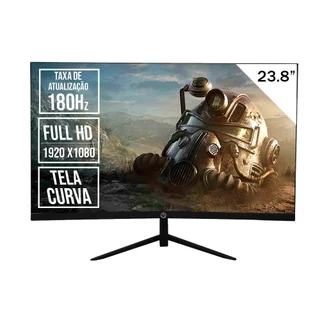 MONITOR GAMER BRAZILPC 23.8 FULLHD 180HZ CURVO R1500 PRETO 24R15 WIDESCREEN