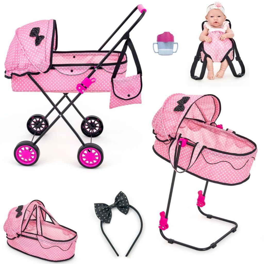 Carrinho de Boneca Veneza Alive 79cm com Berço para Boneca