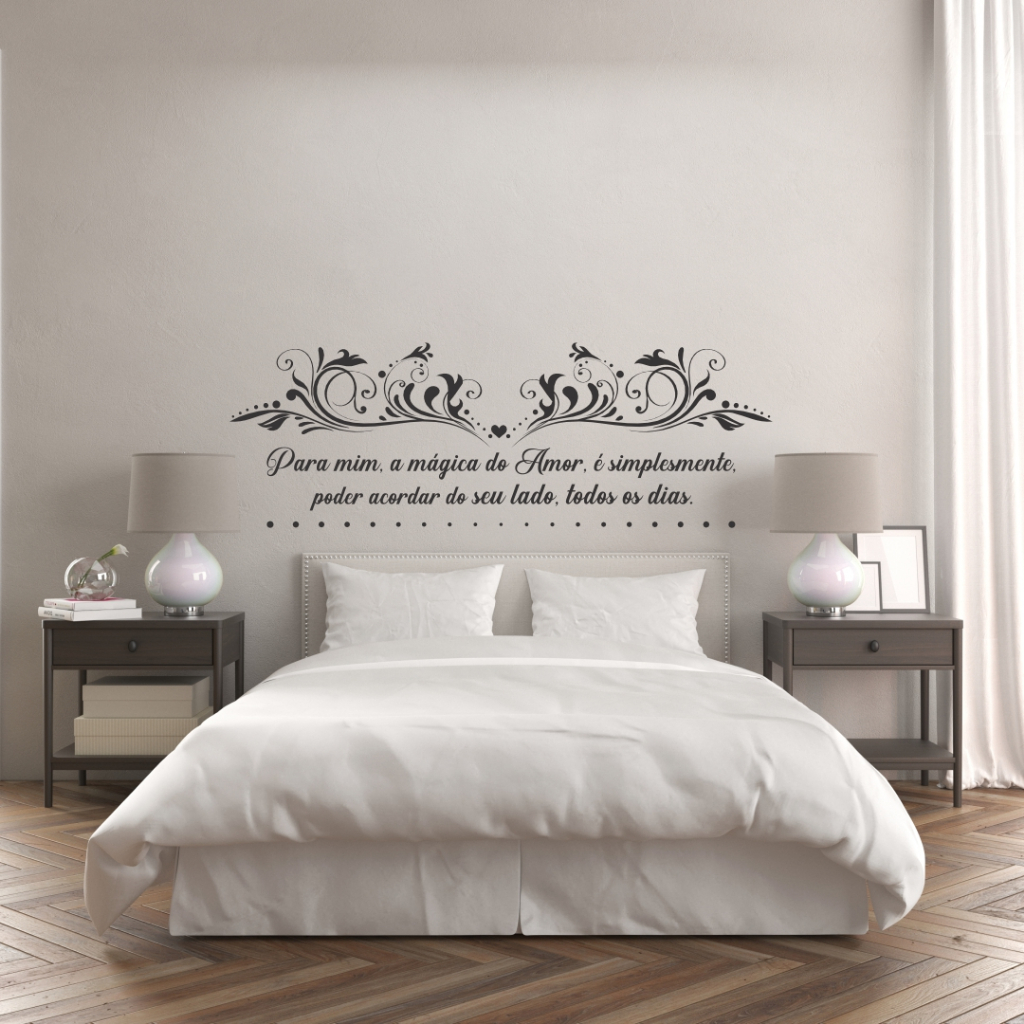 Adesivo De Parede Decorativo Frase Cabeceira Cama Para Mim, A Mágica do ...
