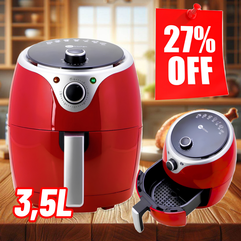 Fritadeira Eletrica Air Fryer sem oleo 3 5L Vermelha Fun Kitchen 220v Shopee Brasil