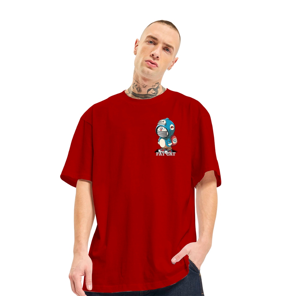 Camiseta Oversized Japonesa Fat Cat Streetwear Casual Camisa