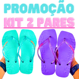 Kit 2 Chinelo Feminino Slim 33 ao 40