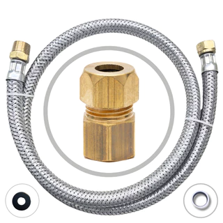Kit Instalação Gás Encanado Mangueira 80 cm + Adaptador Fêmea