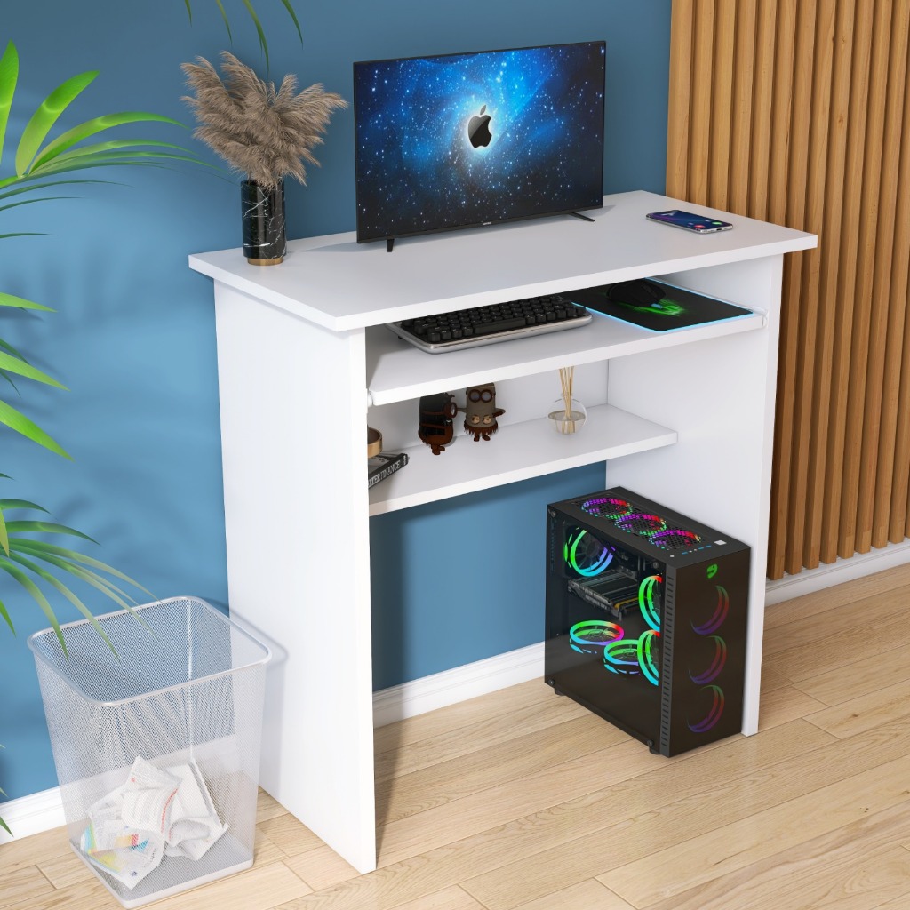 Mesa Computador Prateleira Suporte Teclado