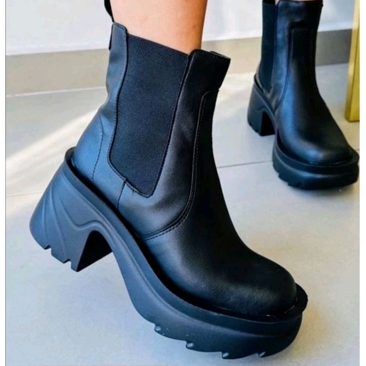Bota Feminina Chealse Coturno Salto