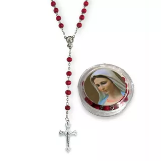 Terço Perfumado com Caixa Acrilica Cruz Nossa Senhora 42cm