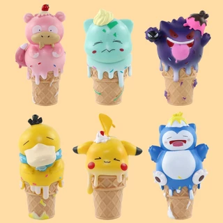 Pokémon Sorvete Figuras de Ação Bonecos de Ação Pokémon Decoração Anime Miniatura Pikachu/Psyduck/Squirtle/Charmander