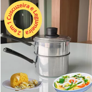 Cuscuzeira e Legumeira Individual 2 Em 1 Cozimento A Vapor