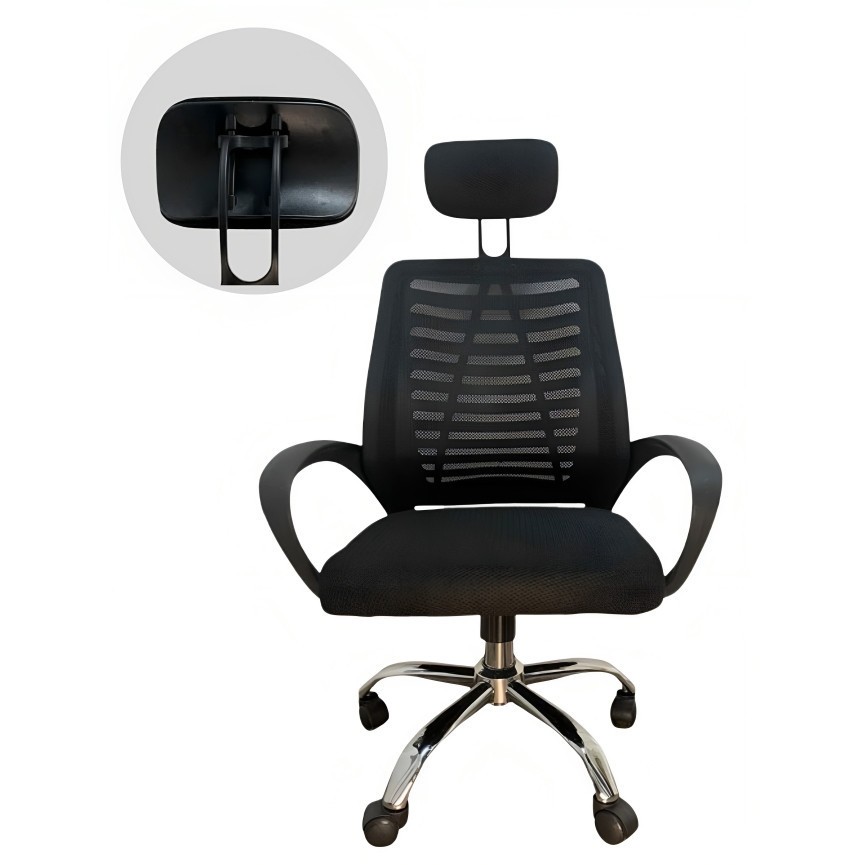 Cadeira Escritório giratória c/ encosto de cabeça e Material de Alta Qualidade.