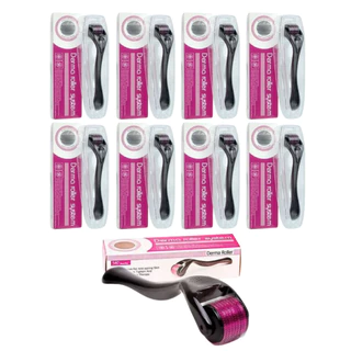 Kit c/ 10 DermaRoller MicroAgulhamento Rolo Agulha System 540 Original Anvisa Preencher Falha Cabelo e Barba Cicatrizes e Manchas