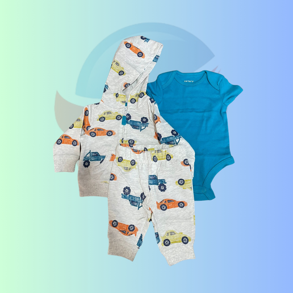 Kit Três Peças Carter's - Jaqueta - Carros em Oferta na Shopee