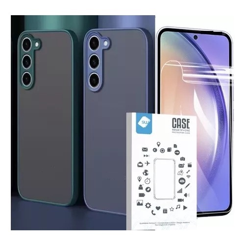 Capa Capinha Premium Slim Fume Para Galaxy A35 + Pelicula Hydrogel HD