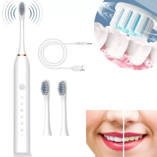 Escova De Dentes Oral Elétrica Com 2 Cabeças De Escova Ultrassônica Automática Completa / Cuidado Oral