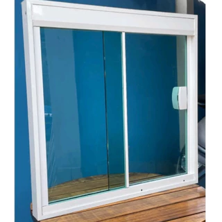 Janela De Blindex 60x60 Banheiro Com Vidro Temperado 8mm - Completa