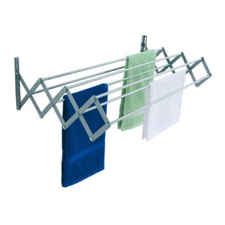Varal de Parede Dobrável Sanfonado 100% Aluminio Não Enferruja